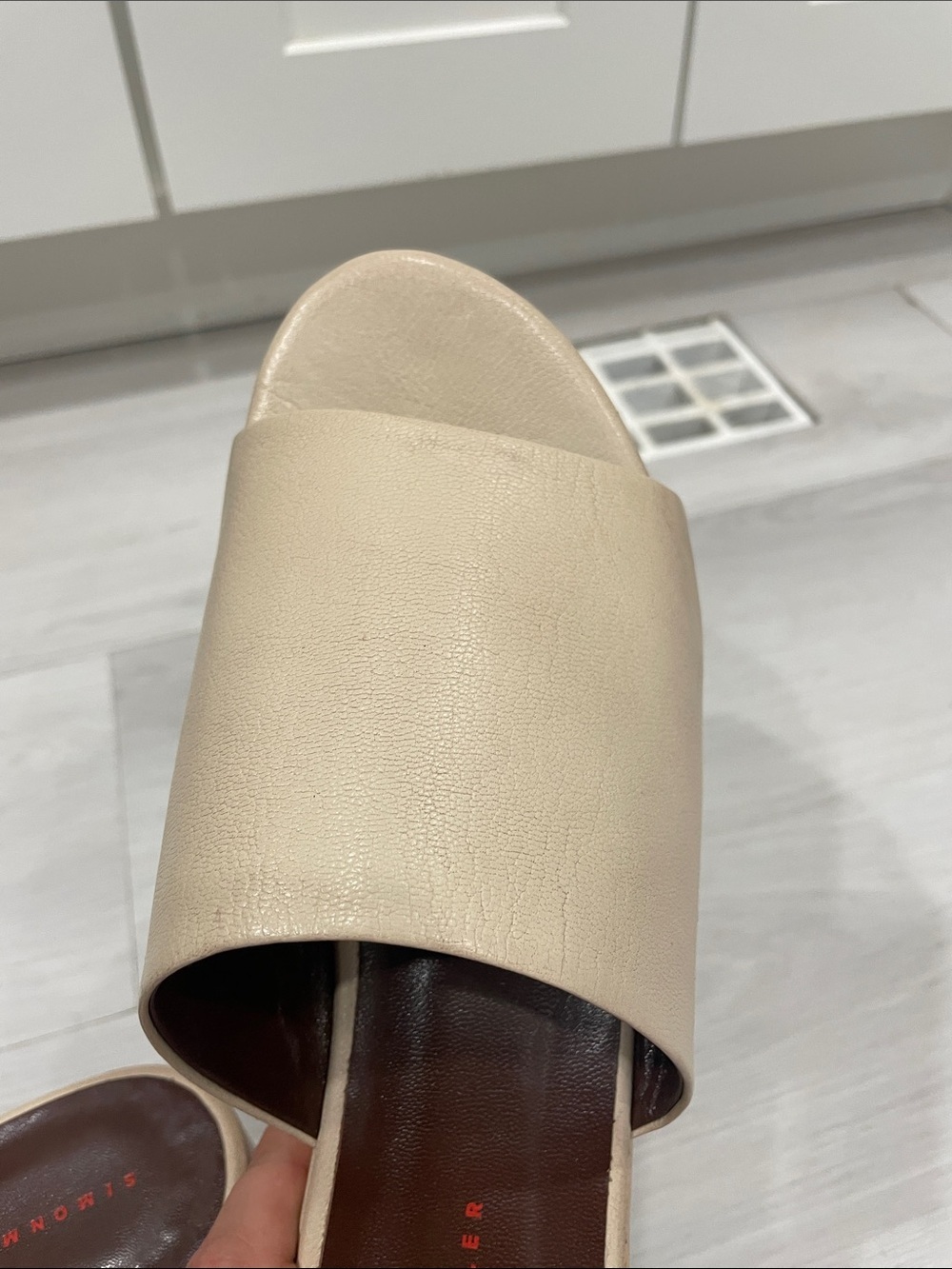 Simon Miller ‘Blackout’ Platform in Light Beige Vegan Leather Sandals Size 40 - Picture 13 of 14